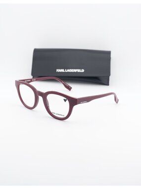 Karl Lagerfeld KL6177 601 Round 47mm Eyeglasses - Burgundy